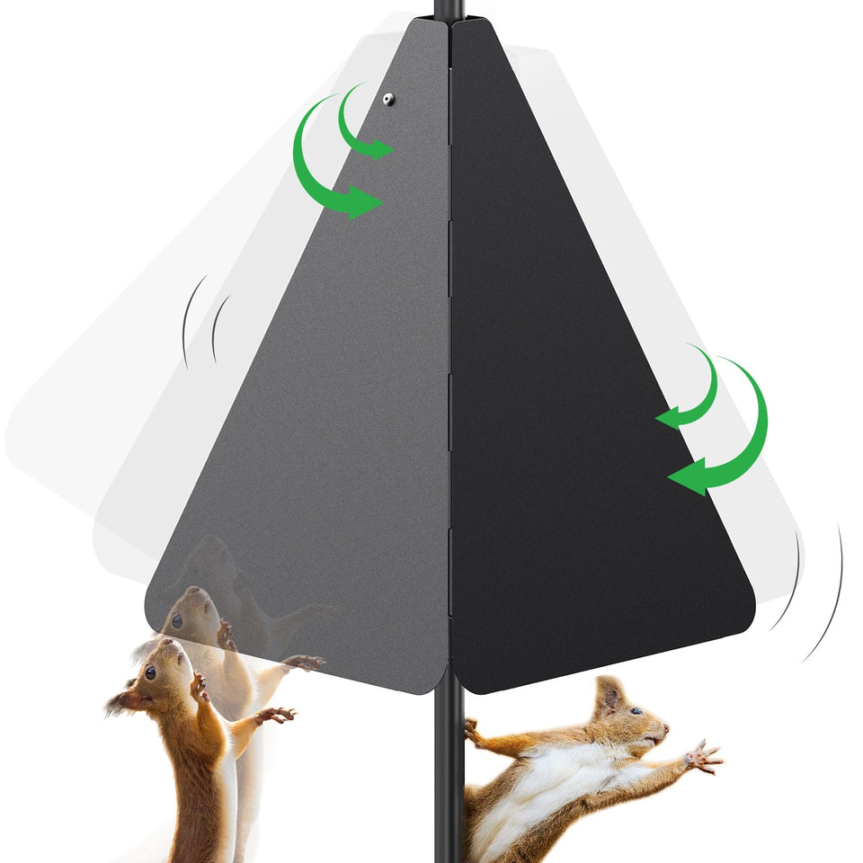 SOLIGT Squirrel Baffle side view protects seeds from squirrels.