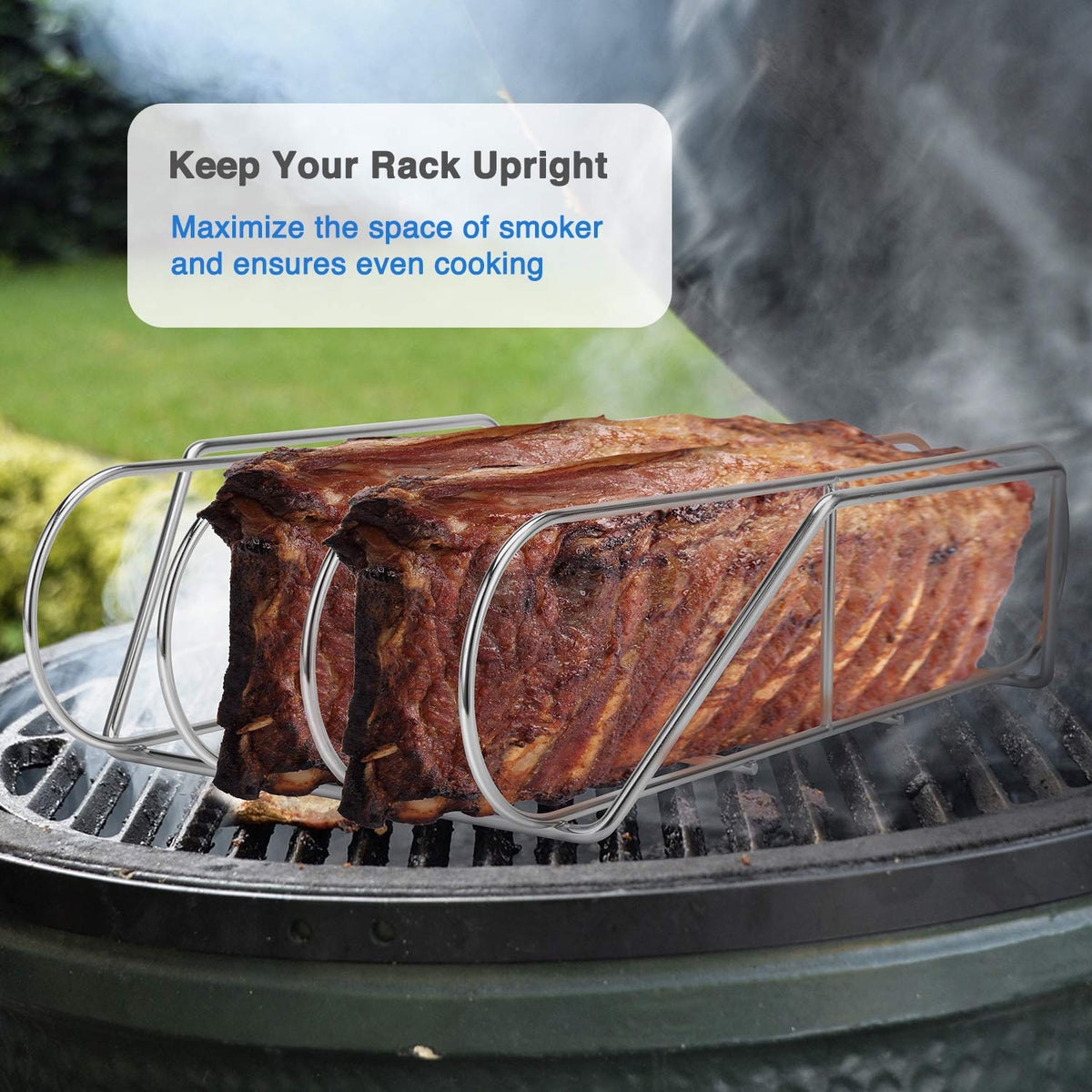 SOLIGT stainless steel rib rack is durable and rust-resistant.