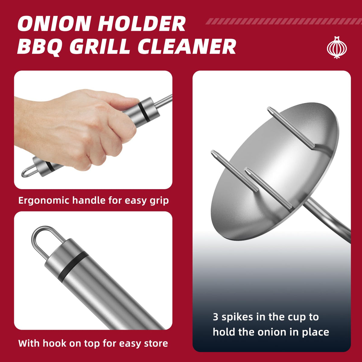 Solldgt detachable cup design for easy onion placement and portable use