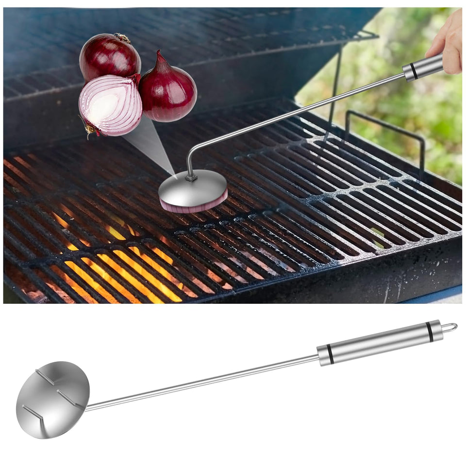 Solldgt onion holder grill brush with onion cup for safe cleaning
