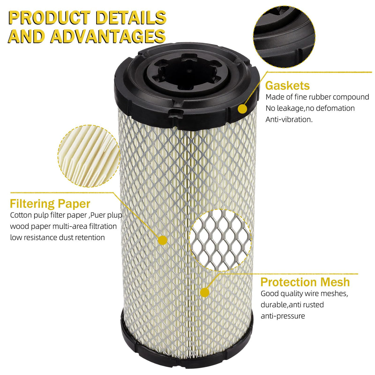 SOLLON Kawasaki-fit air filter ready for compatible Kawasaki models