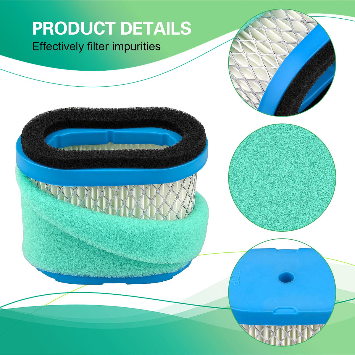 SOLLON air filter with pre-filter pack highlights added debris protection and simple replacement