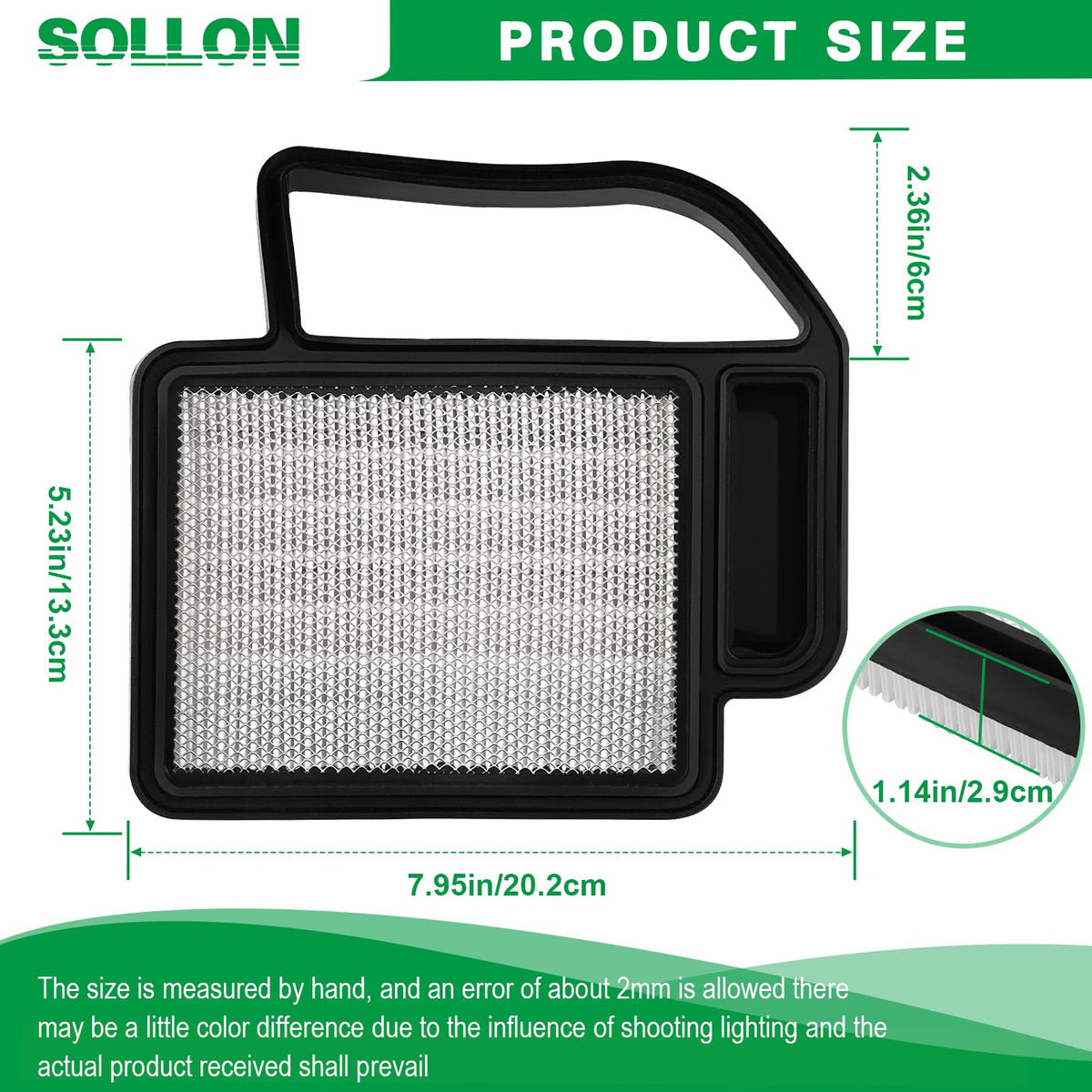 SOLLON 20-083-03S pre-filter installed to trap debris before reaching the engine