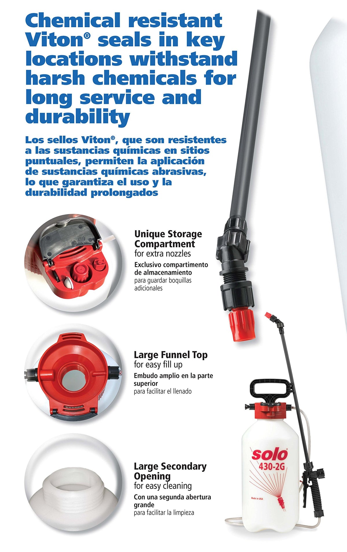 Solo 430-2G four-nozzle assembly enables versatile spraying tasks.