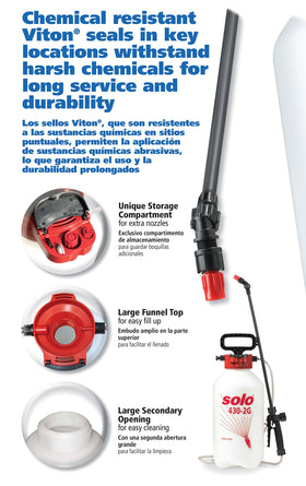 Solo 430-2G four-nozzle assembly enables versatile spraying tasks.