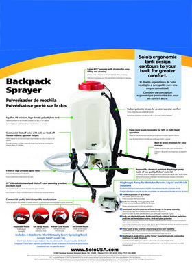 SOLO 475-B 48-inch hose extends reach for wide-area spraying.