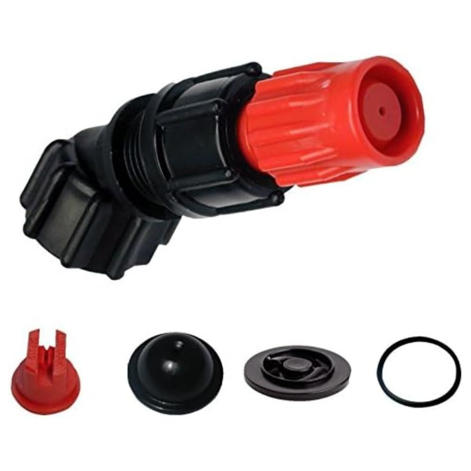 SOLO elbow nozzle assembly with adjustable tips for precise spraying.
