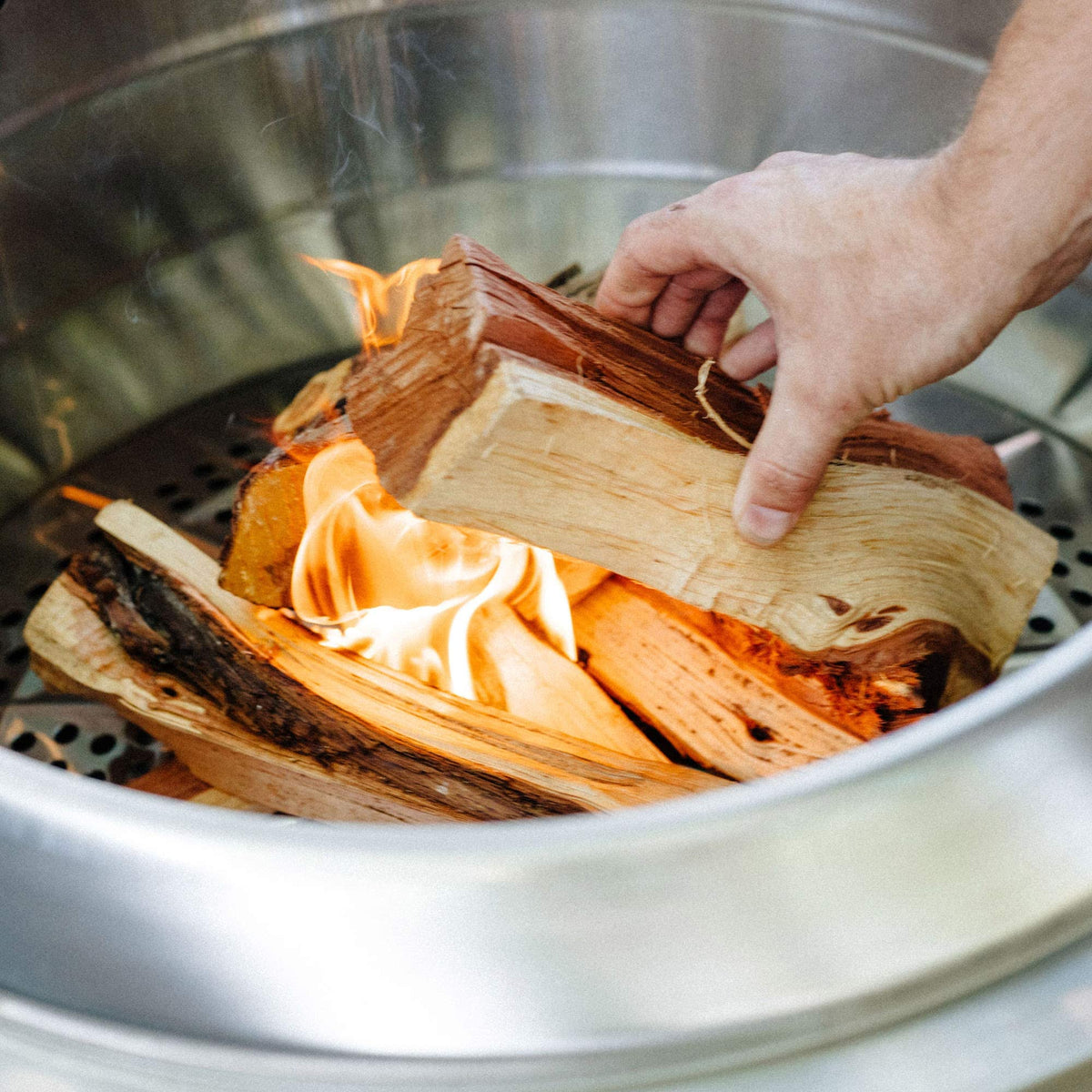 Aromas release from Solo Stove juniper wood flames outdoors