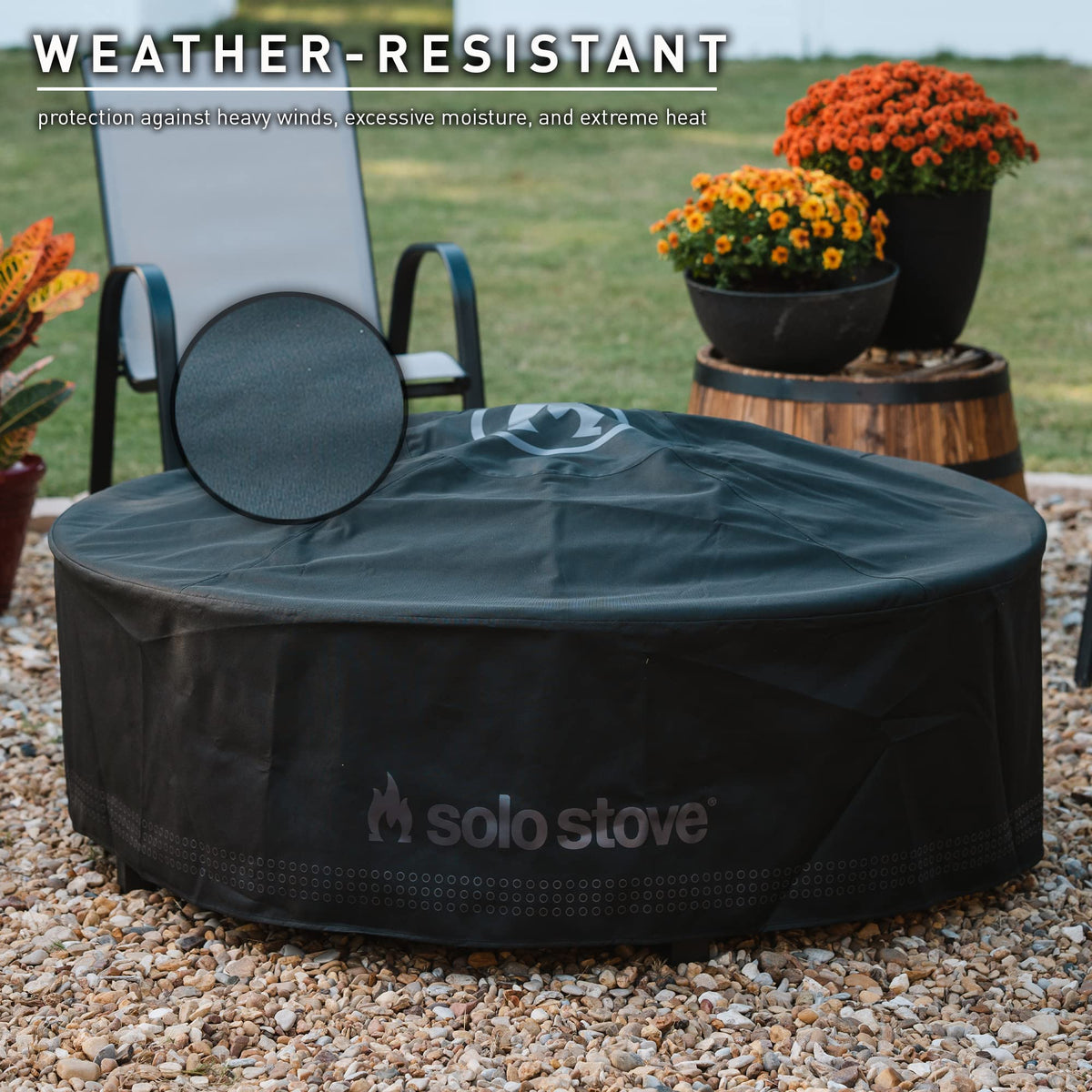 Closeup of aluminum stays on Solo Stove Surround Shelter Small preventing water pooling