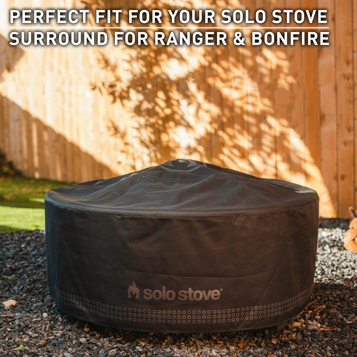 Closeup of fabric on Solo Stove Surround Shelter Small showing UV-resistant material