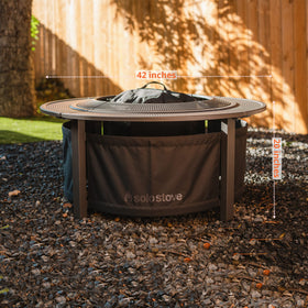 Solo Stove Surround Tabletop black finish conveys stylish, inviting outdoor ambiance.