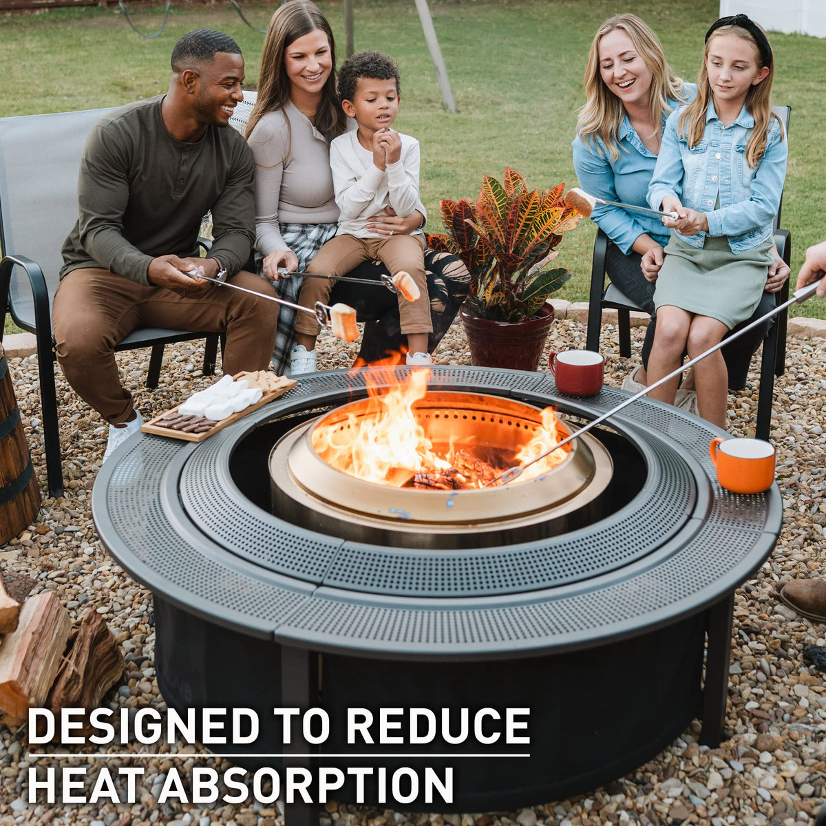 Solo Stove Surround Tabletop powder-coated steel and fabric durability highlights long-lasting outdoor use.