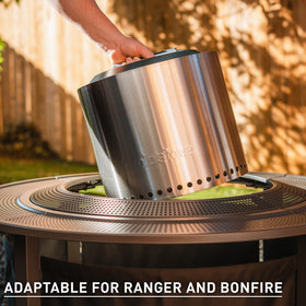Solo Stove Surround Tabletop weatherproof setup emphasizes stable placement on varied surfaces.