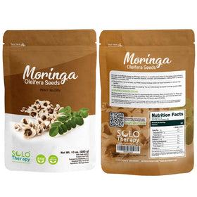 Solo Therapy Moringa Seeds pack showing PKM1 quality for planting and eating.