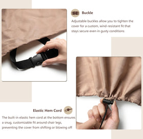 SoloToo 2-pack beige patio chair covers signaling value and coverage.