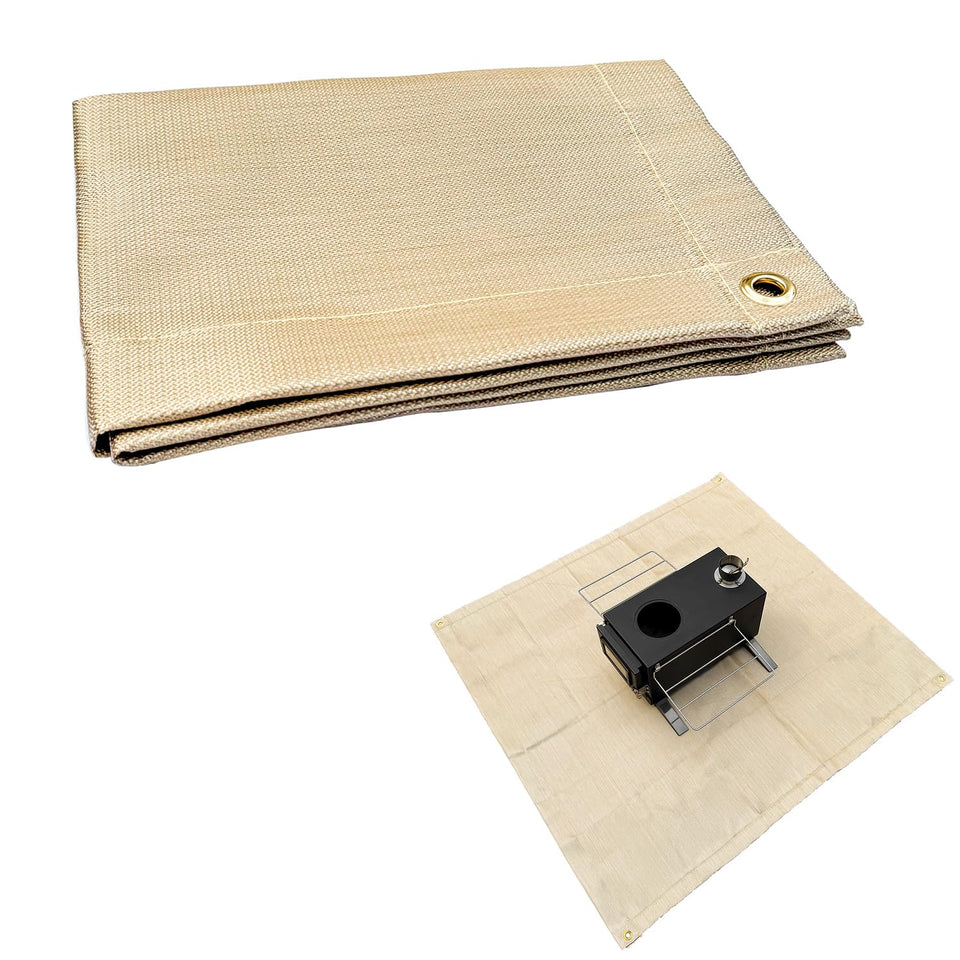 SoloWilder Fire Pit Mat folded for portability, protecting surfaces after outdoor use