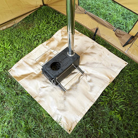 Easy to clean SoloWilder Fire Pit Mat with hose and towel after use
