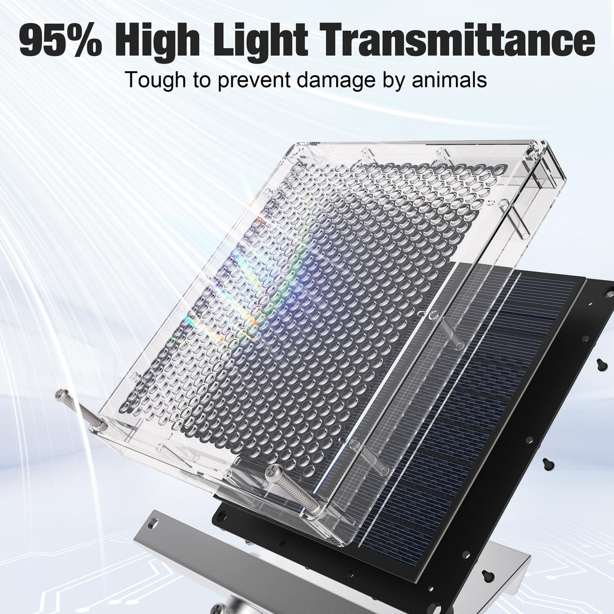 SOLPERK aluminum mounting bracket provides secure, rust-resistant outdoor installation.
