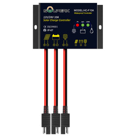 SOLPERK waterproof solar charge controller IP67 front view for outdoor use.