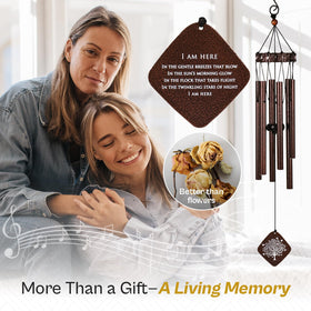 Solsken Home bronze finish wind chimes in gift box, ready for condolence gifting