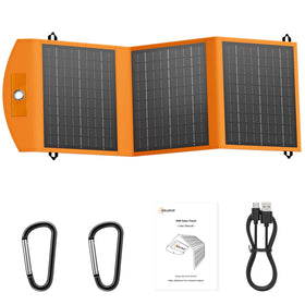 SOLUPUP 30W foldable solar panel compact, ready for backpacking and on-the-go charging.