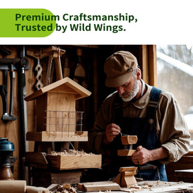 Solution4Patio cedar hopper feeder wide fill opening for easy refills.