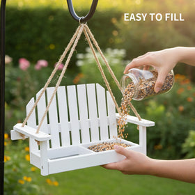Solution4Patio High-capacity hanging feeder enables extended feeding in yards.