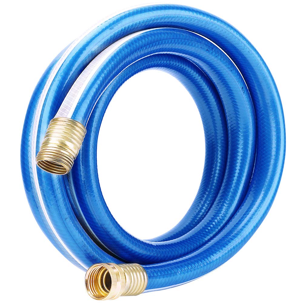 Solution4Patio lead-in blue short garden hose, 3/4 inch, 10 ft, ideal for watering