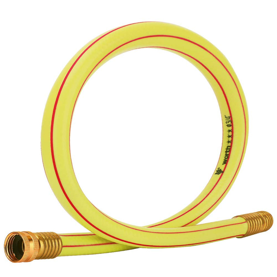 Solution4Patio lead-in yellow short hose 3ft ready for compact storage and quick watering