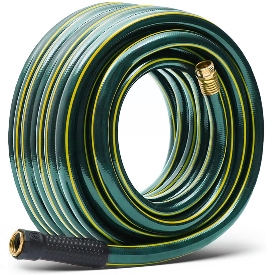 Solution4Patio long green garden hose 50ft for easy, kink-free watering around yards.