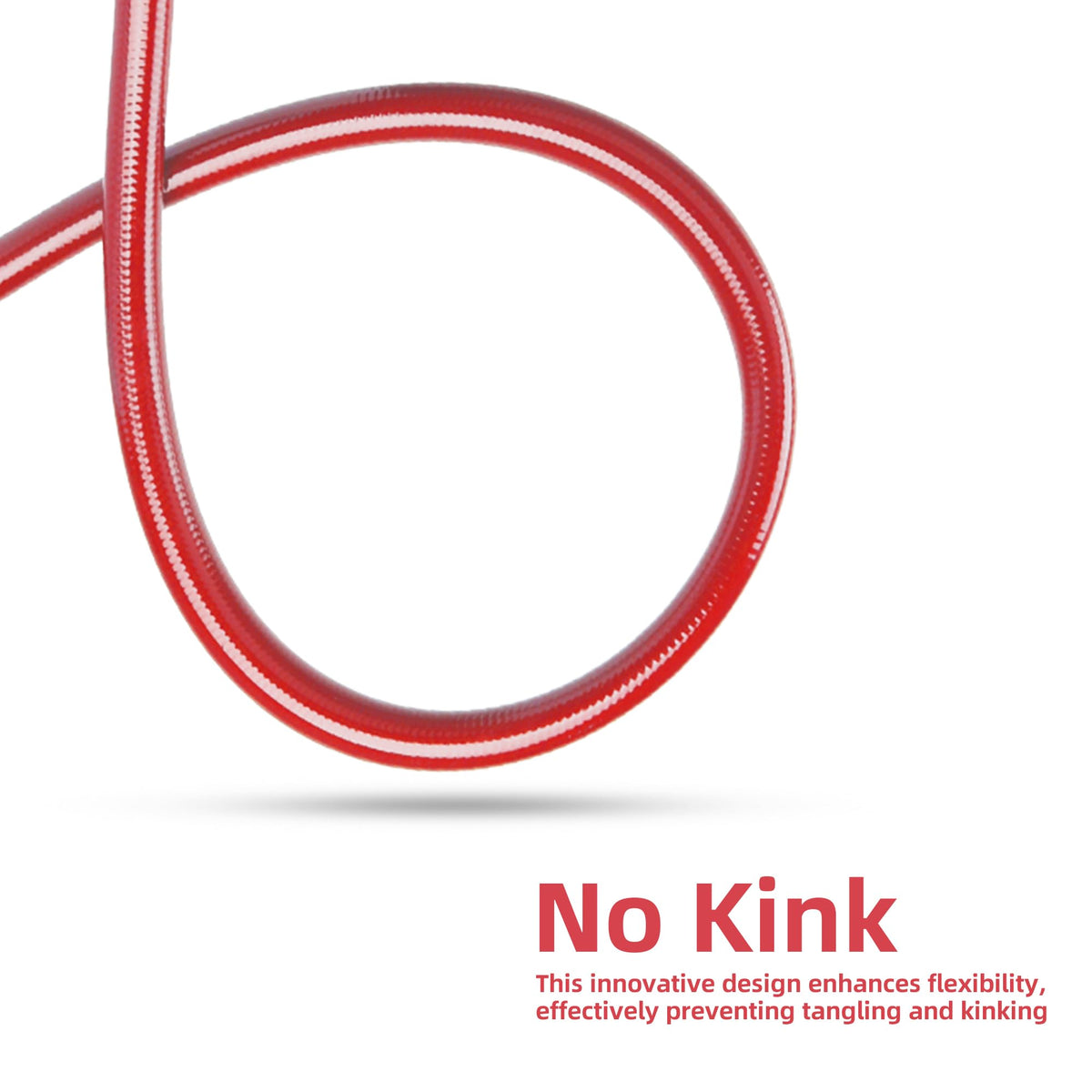 Solution4Patio red hose all-weather flexibility from -4°F to 140°F.