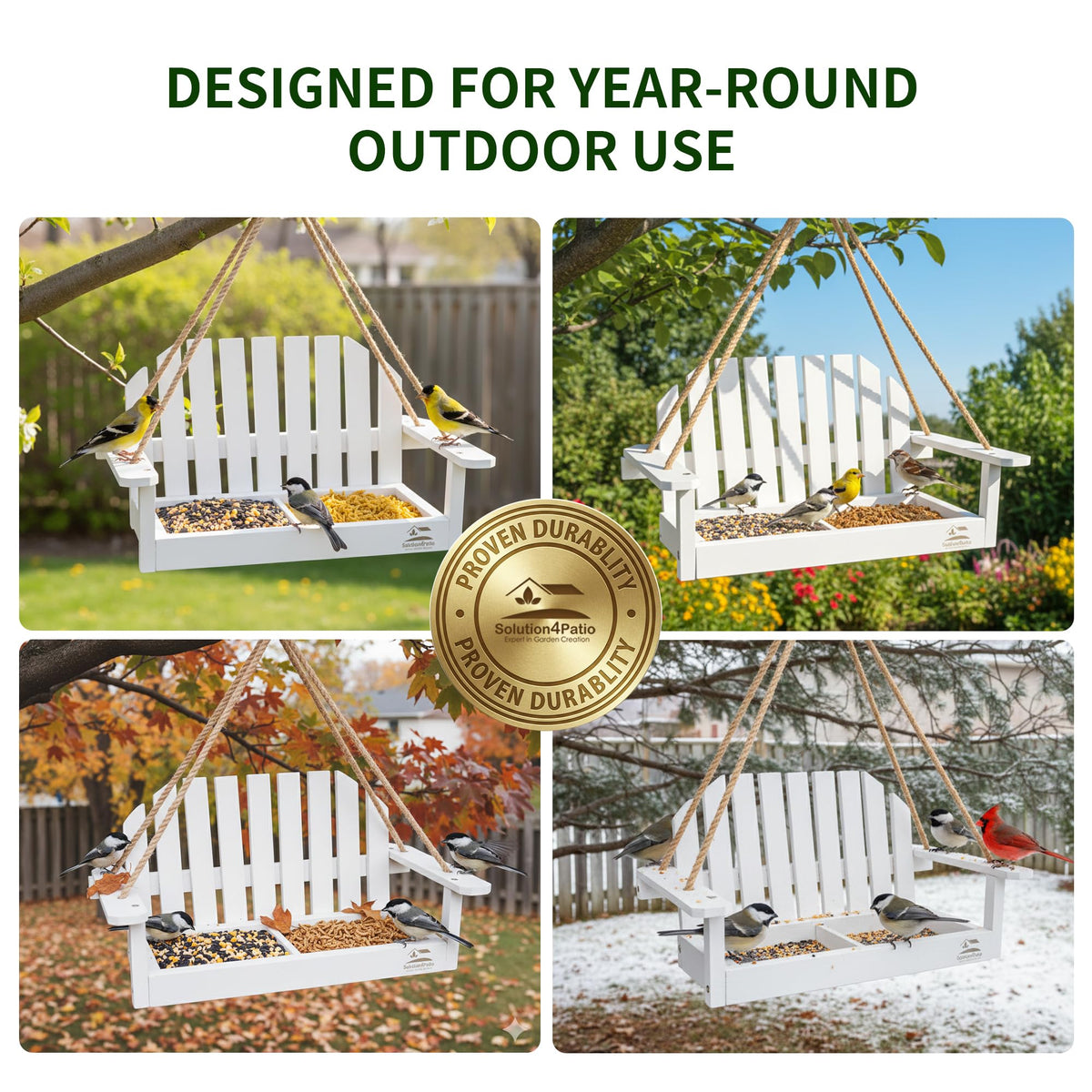 Solution4Patio Rust-resistant metal tray withstands outdoor weather for long use.