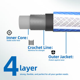 Solution4Patio short lead in garden hose 5ft burst strength for high pressure tasks.