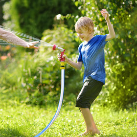 Solution4Patio short lead in garden hose 5ft ideal for reels, carts, and equipment connections.