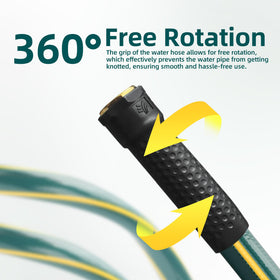 Solution4Patio ultra-flexible lightweight hose for easy yard movement.