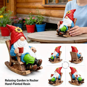 Somdzono weatherproof gnome endures frost and sun for year-round decor.