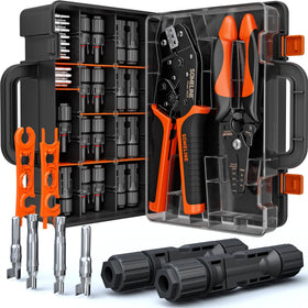 SOMELINE solar connector crimp tool with adjustable crimp force for precise crimps.