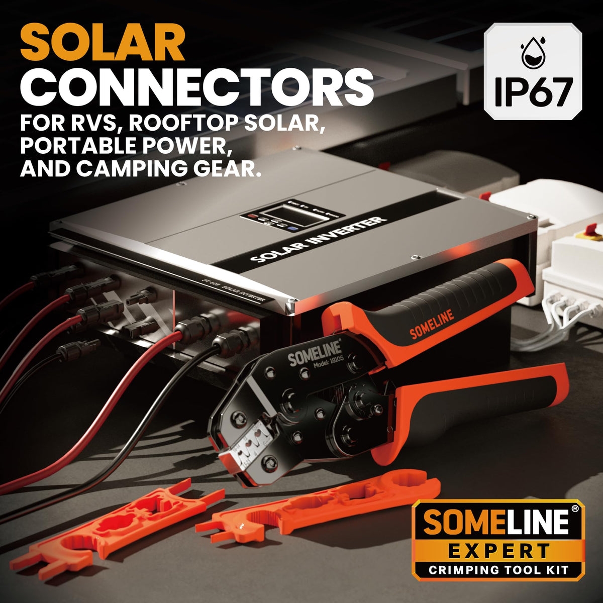SOMELINE wire strippers for fast cutting and stripping of 14-10 AWG wires.