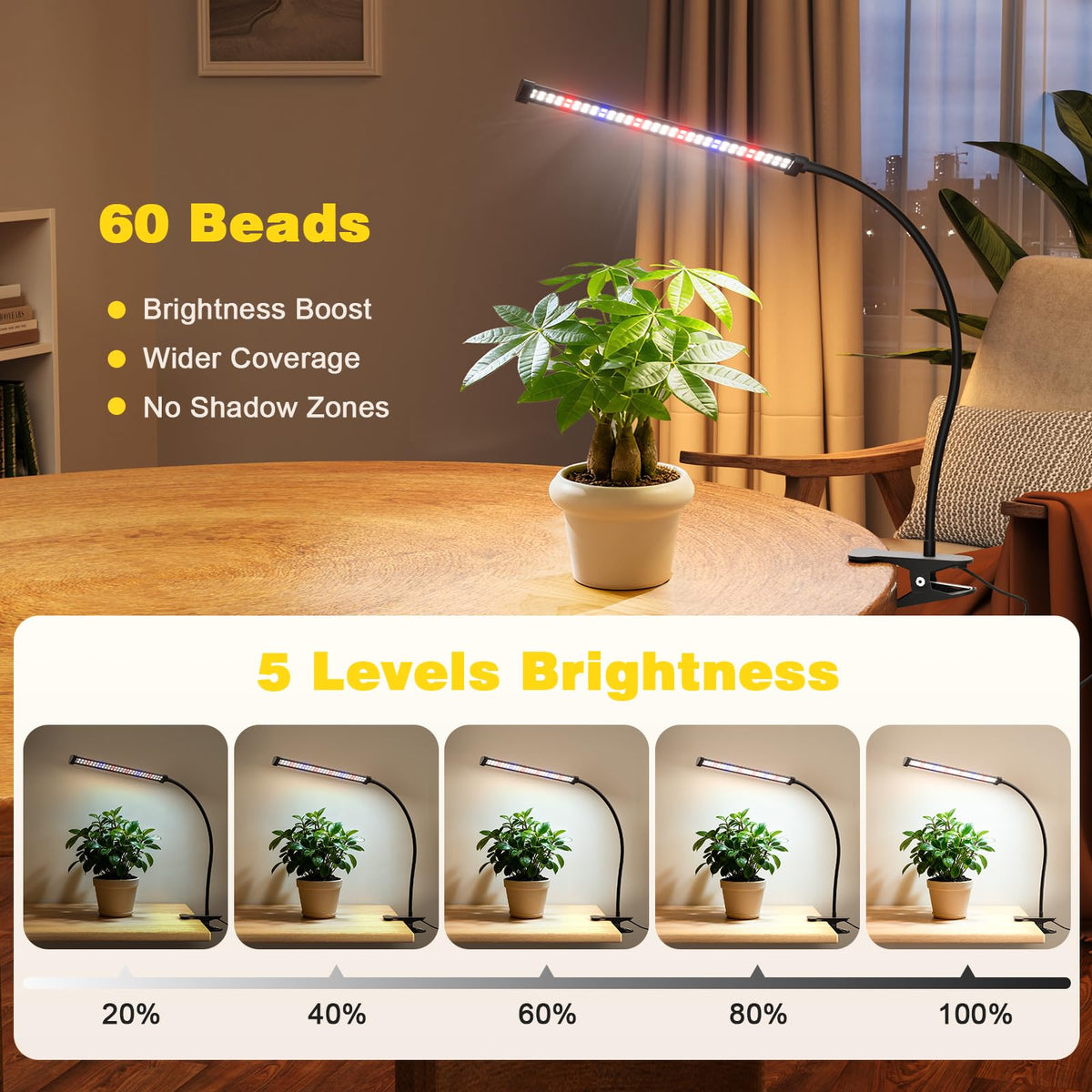 Sonamindary light features 5-level dimming for tailored brightness.