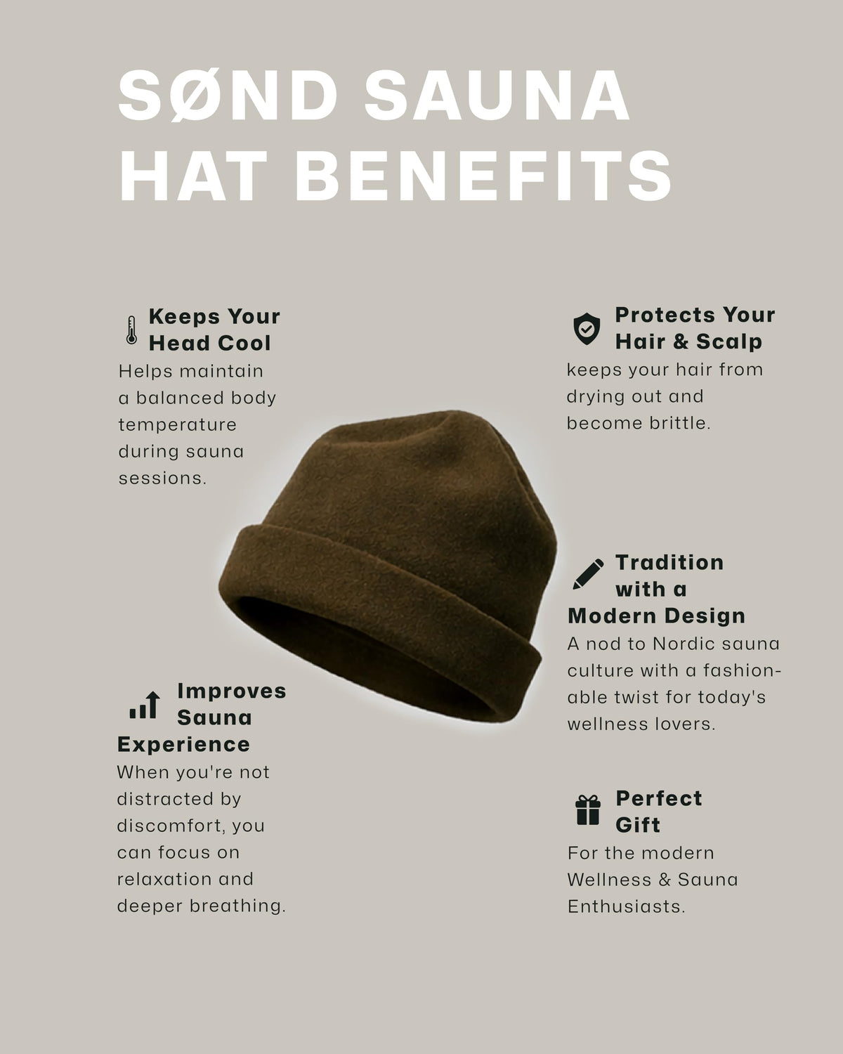 SØND hat ready for spa days and travel with compact storage.