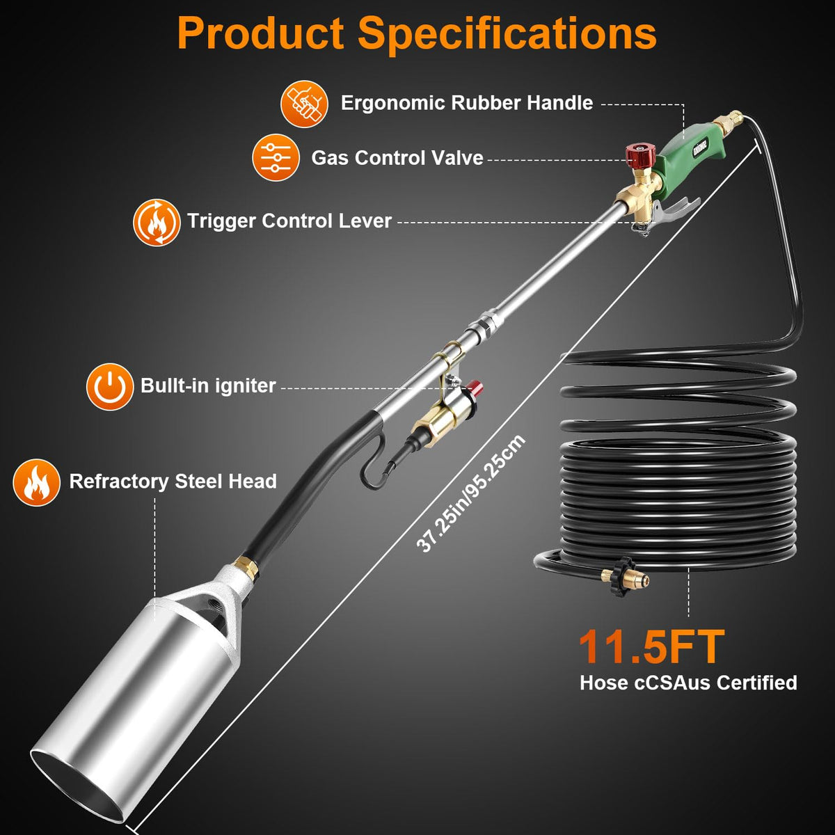 Sondiko safety-certified torch highlighting leak prevention and reliability.