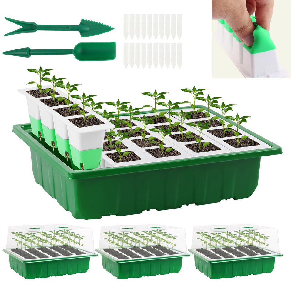 Sondiko seed starter tray with soft silicone cells for easy transplanting