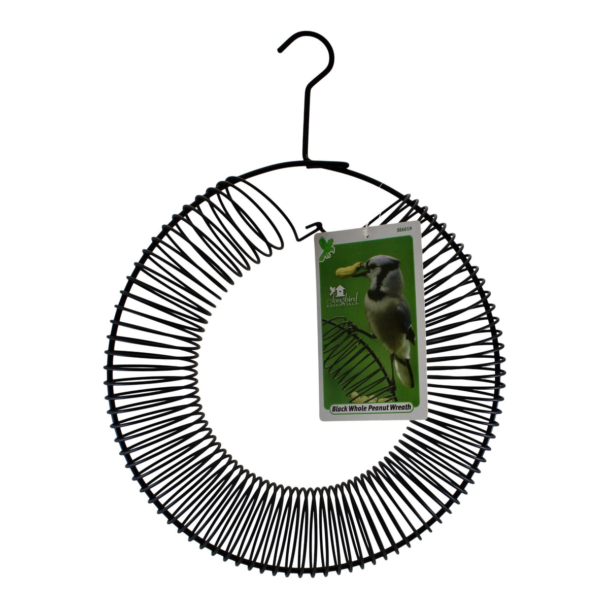 Songbird Essentials wreath feeder with squirrels foraging, helping redirect nibbling away from other feeders.