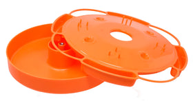 Easy-clean plastic design of Songbird Essentials Ultimate Oriole Feeder