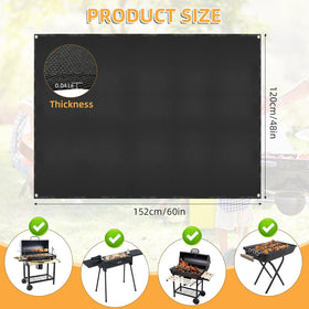 SONGC fireproof grill mat close up demonstrates heat resistance for grills