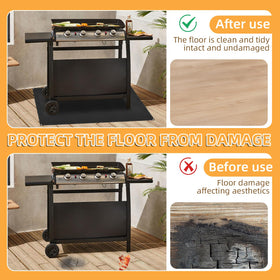 SONGC mat protecting patio from oil spills during cooking