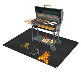 SONGC under grill mat on deck protects surface from heat and spills