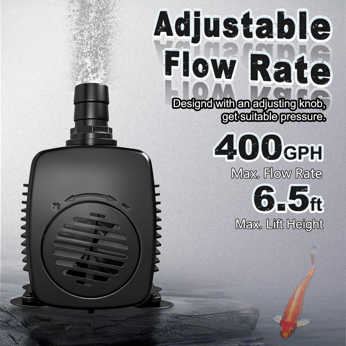 SongLong pump with 10ft power cord enables flexible placement near outlets.