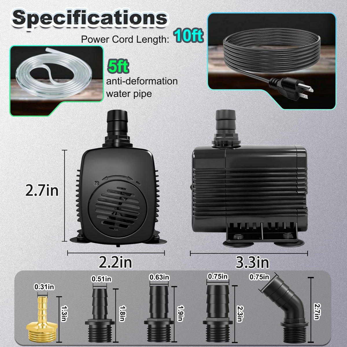 SongLong submersible pump with 1-year warranty offers reliable performance.