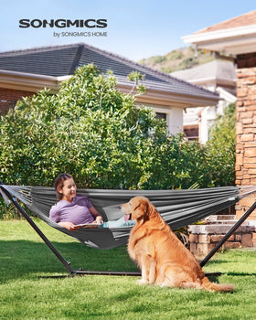 Songmics double hammock packed with carry bag for easy transport